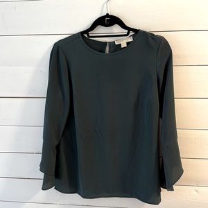 Michael Kors Green 3/4 Sleeve Top